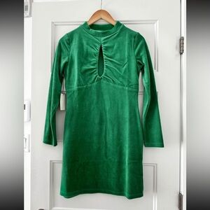 Velvet Mock Neck Keyhole Mini Dress - NWT